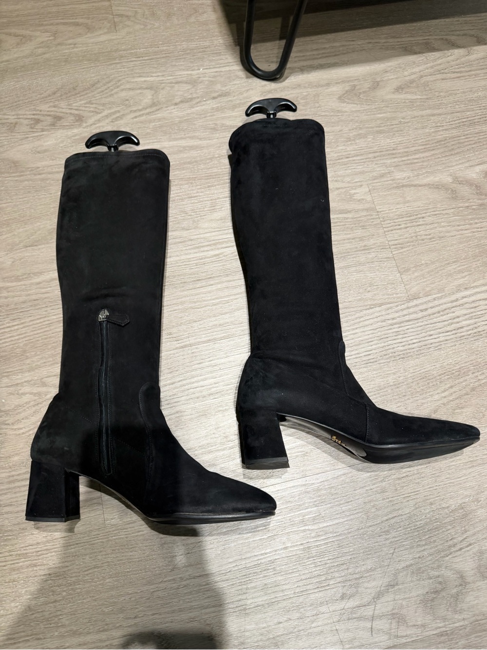 Prada Black Suede Knee High Boots - Picture 5 of 9